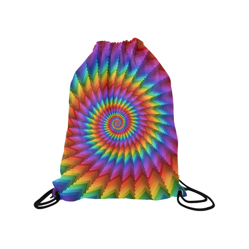 Psychedelic Rainbow Spiral Medium Drawstring Bag Model 1604 (Twin Sides) 13.8"(W) * 18.1"(H)