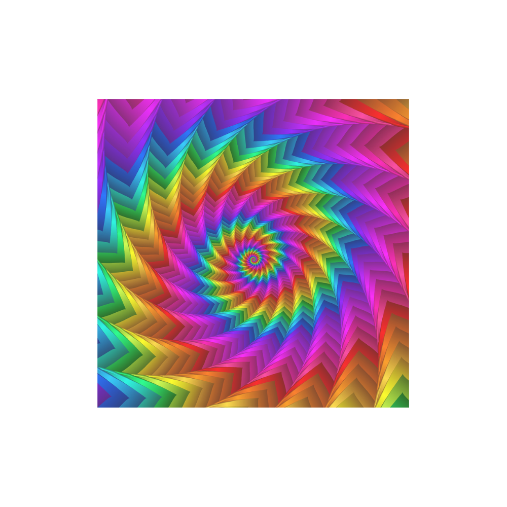 Psychedelic Rainbow Spiral Canvas Tote Bag (Model 1657)