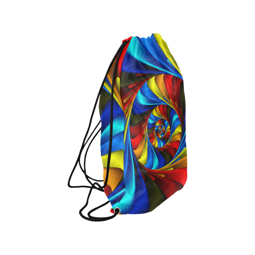 Psychedelic Rainbow Spiral Small Drawstring Bag Model 1604 (Twin Sides) 11"(W) * 17.7"(H)