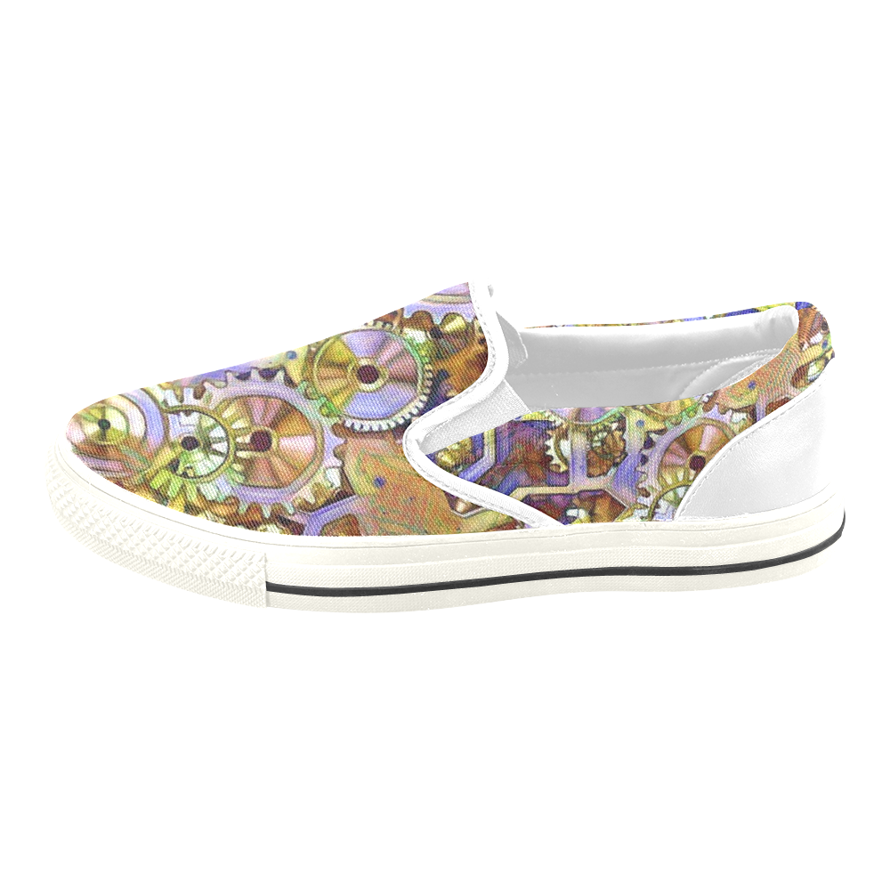 Modern Clockwork A by JamColors Slip-on Canvas Shoes for Kid (Model 019)