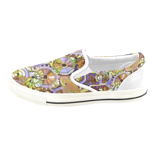 Modern Clockwork A by JamColors Slip-on Canvas Shoes for Kid (Model 019)