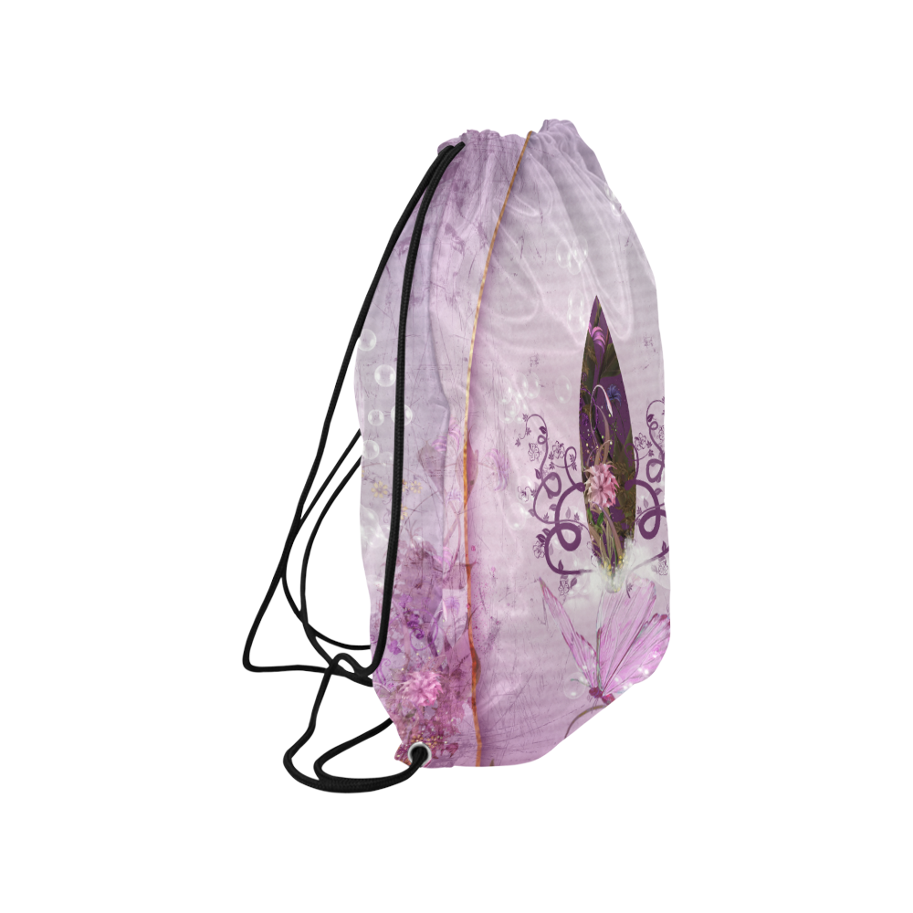 Sport, surfing in purple colors Medium Drawstring Bag Model 1604 (Twin Sides) 13.8"(W) * 18.1"(H)