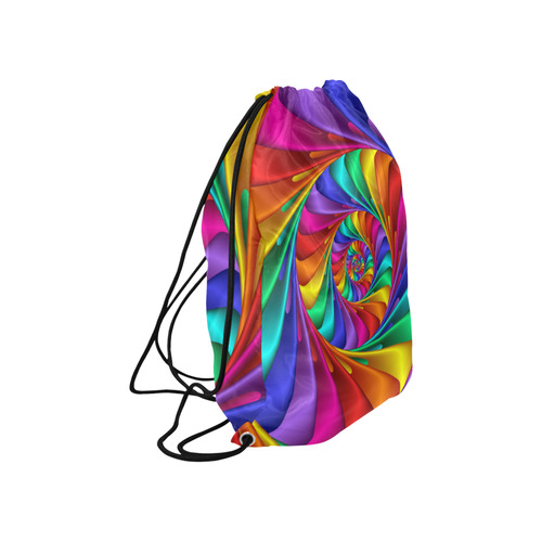Psychedelic Rainbow Spiral Large Drawstring Bag Model 1604 (Twin Sides)  16.5"(W) * 19.3"(H)