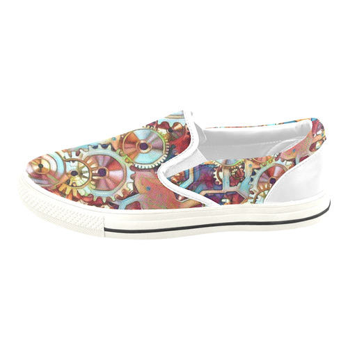 Modern Clockwork B by JamColors Slip-on Canvas Shoes for Kid (Model 019)