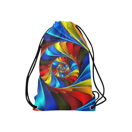 Psychedelic Rainbow Spiral Small Drawstring Bag Model 1604 (Twin Sides) 11"(W) * 17.7"(H)