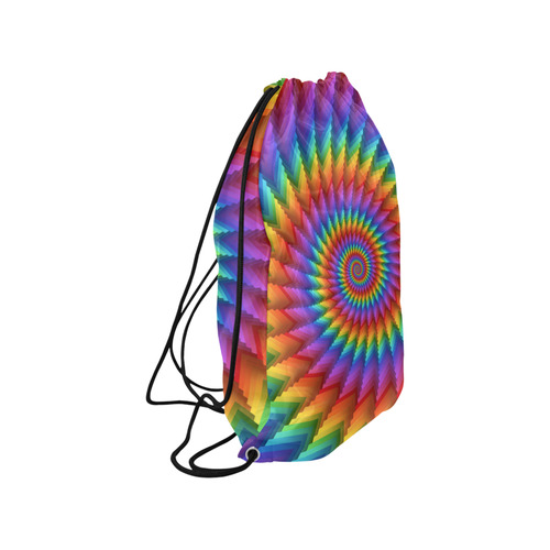 Psychedelic Rainbow Spiral Medium Drawstring Bag Model 1604 (Twin Sides) 13.8"(W) * 18.1"(H)