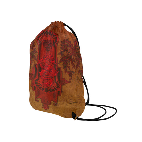 The red chinese dragon Medium Drawstring Bag Model 1604 (Twin Sides) 13.8"(W) * 18.1"(H)