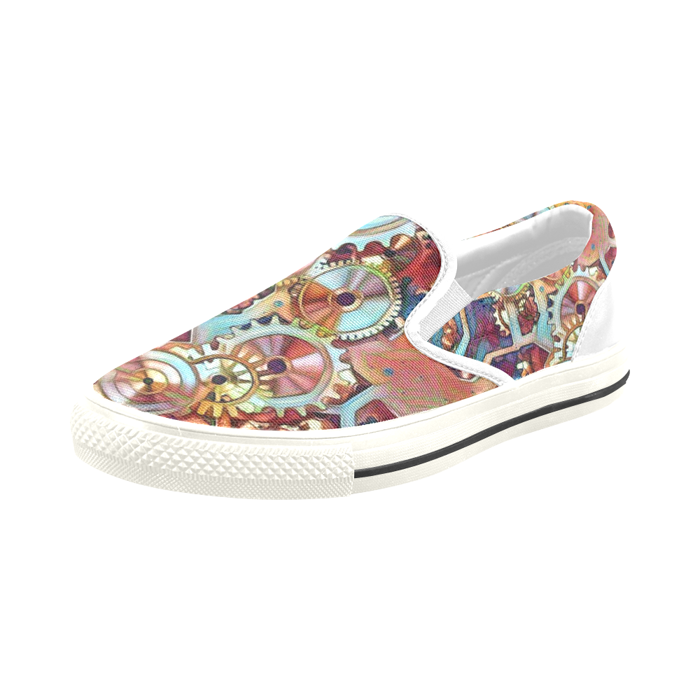 Modern Clockwork B by JamColors Slip-on Canvas Shoes for Kid (Model 019)