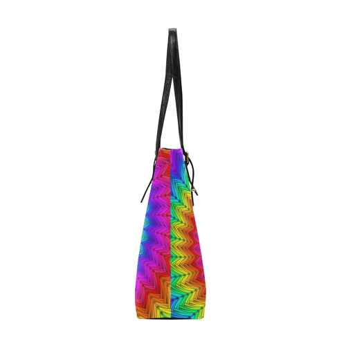 Psychedelic Rainbow Spiral Euramerican Tote Bag/Small (Model 1655)