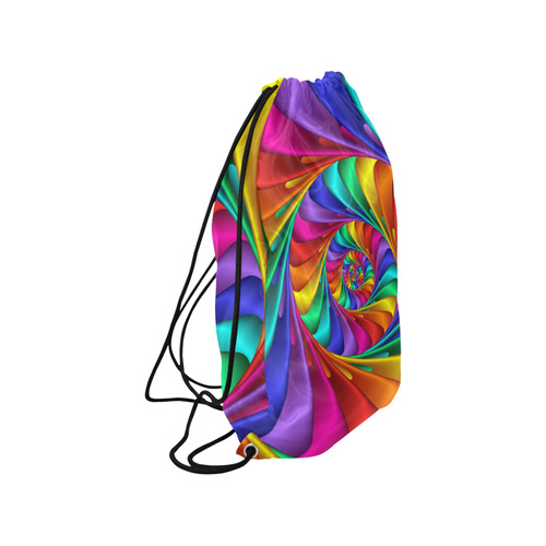 Psychedelic Rainbow Spiral Medium Drawstring Bag Model 1604 (Twin Sides) 13.8"(W) * 18.1"(H)