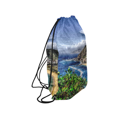 Travel-painted Tenerife Medium Drawstring Bag Model 1604 (Twin Sides) 13.8"(W) * 18.1"(H)