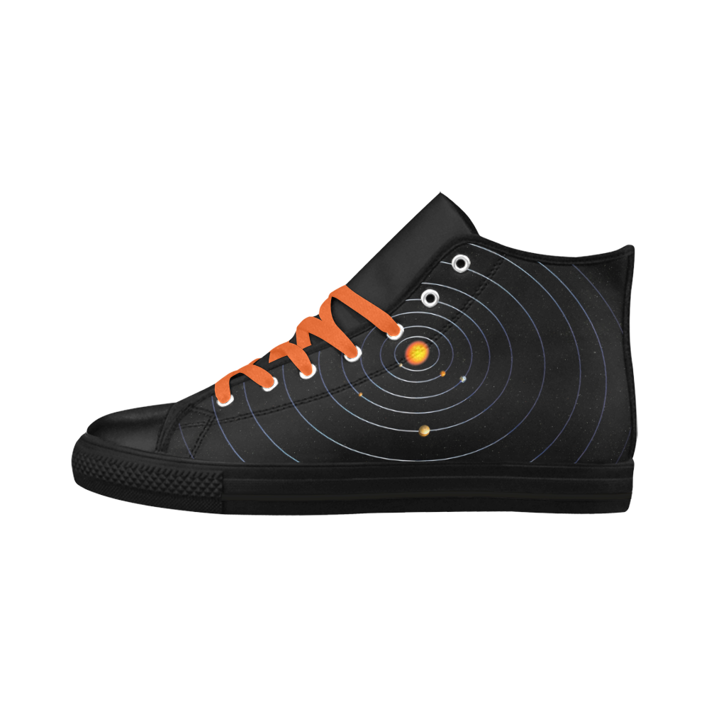 Our Solar System Aquila High Top Microfiber Leather Women's Shoes/Large Size (Model 032)