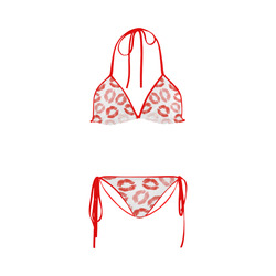 kiss background Custom Bikini Swimsuit