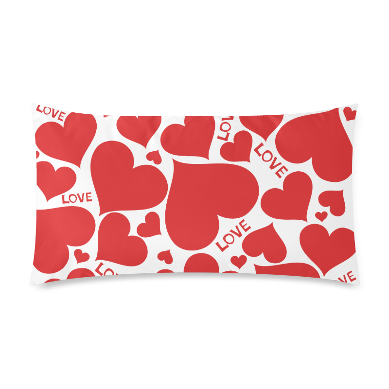 hearts vector Custom Rectangle Pillow Case 20"x36" (one side)