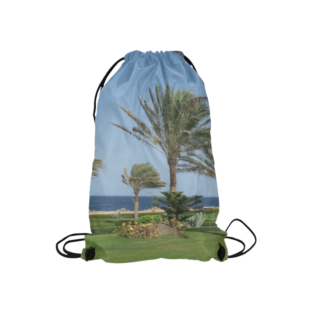 Egypt Beach Small Drawstring Bag Model 1604 (Twin Sides) 11"(W) * 17.7"(H)