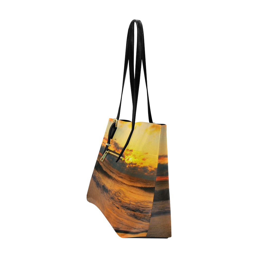 Stunning sunset on the beach Euramerican Tote Bag/Large (Model 1656)