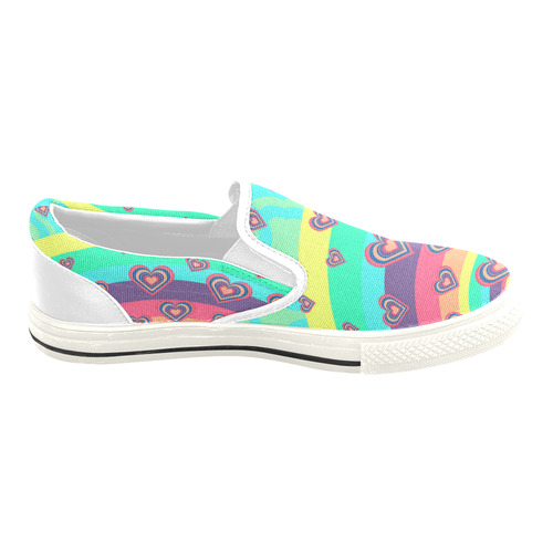 Loving the Rainbow Slip-on Canvas Shoes for Kid (Model 019)