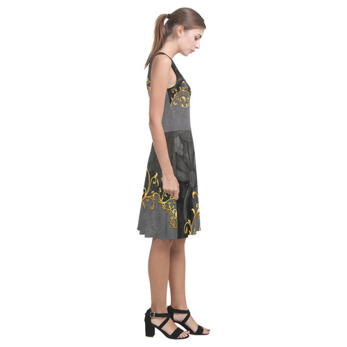 Vintage design in grey and gold Atalanta Casual Sundress(Model D04)