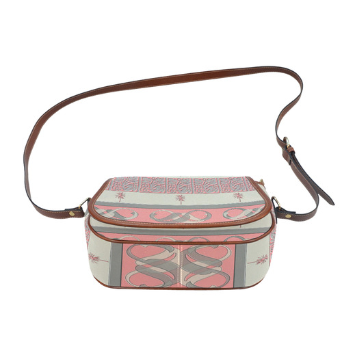 Cheery Coral Pink Saddle Bag/Small (Model 1649) Full Customization