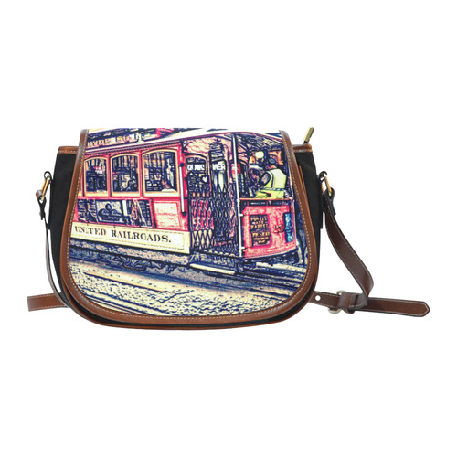 san francisco cable car Saddle Bag/Small (Model 1649)(Flap Customization)