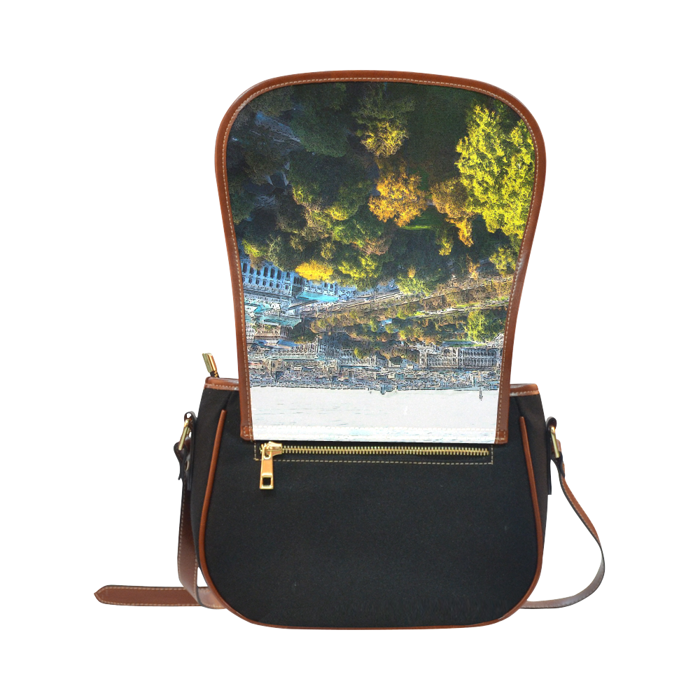 Austria-vienna Saddle Bag/Small (Model 1649)(Flap Customization)