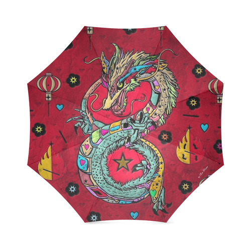 Dragon Popart By Nico Bielow Foldable Umbrella (Model U01)