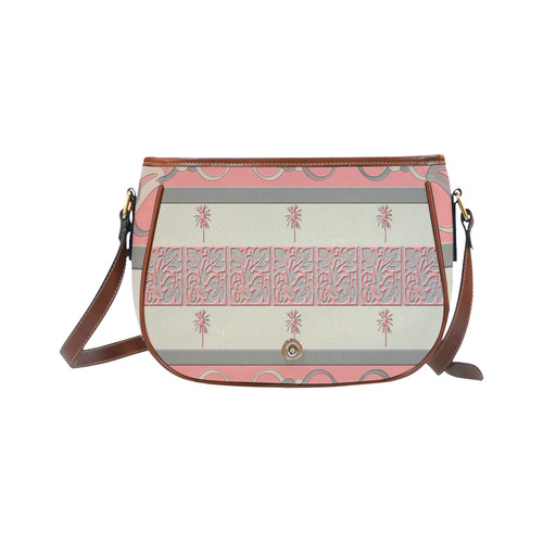 Cheery Coral Pink Saddle Bag/Small (Model 1649) Full Customization