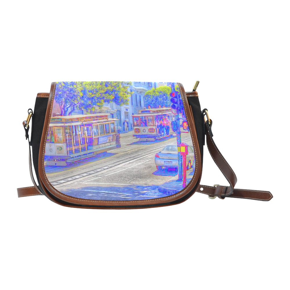 San Francisco neon Saddle Bag/Small (Model 1649)(Flap Customization)