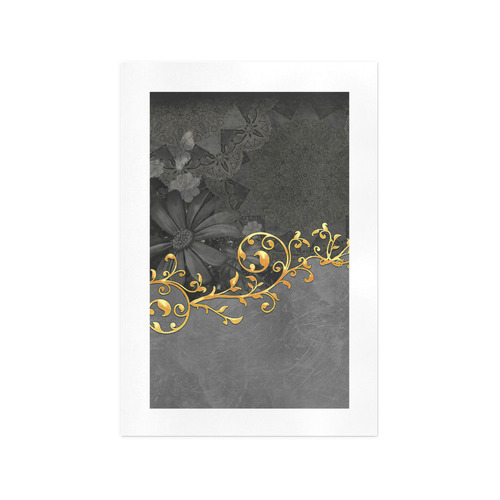 Vintage design in grey and gold Art Print 13‘’x19‘’