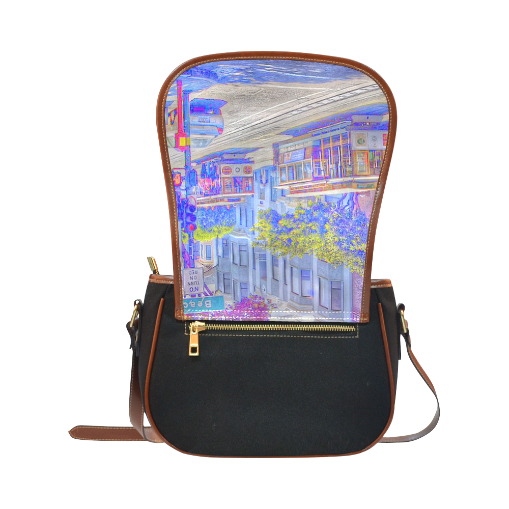 San Francisco neon Saddle Bag/Small (Model 1649)(Flap Customization)