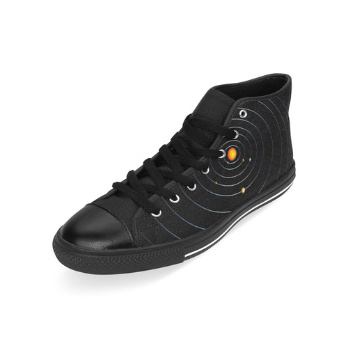 Our Solar System Men’s Classic High Top Canvas Shoes /Large Size (Model 017)