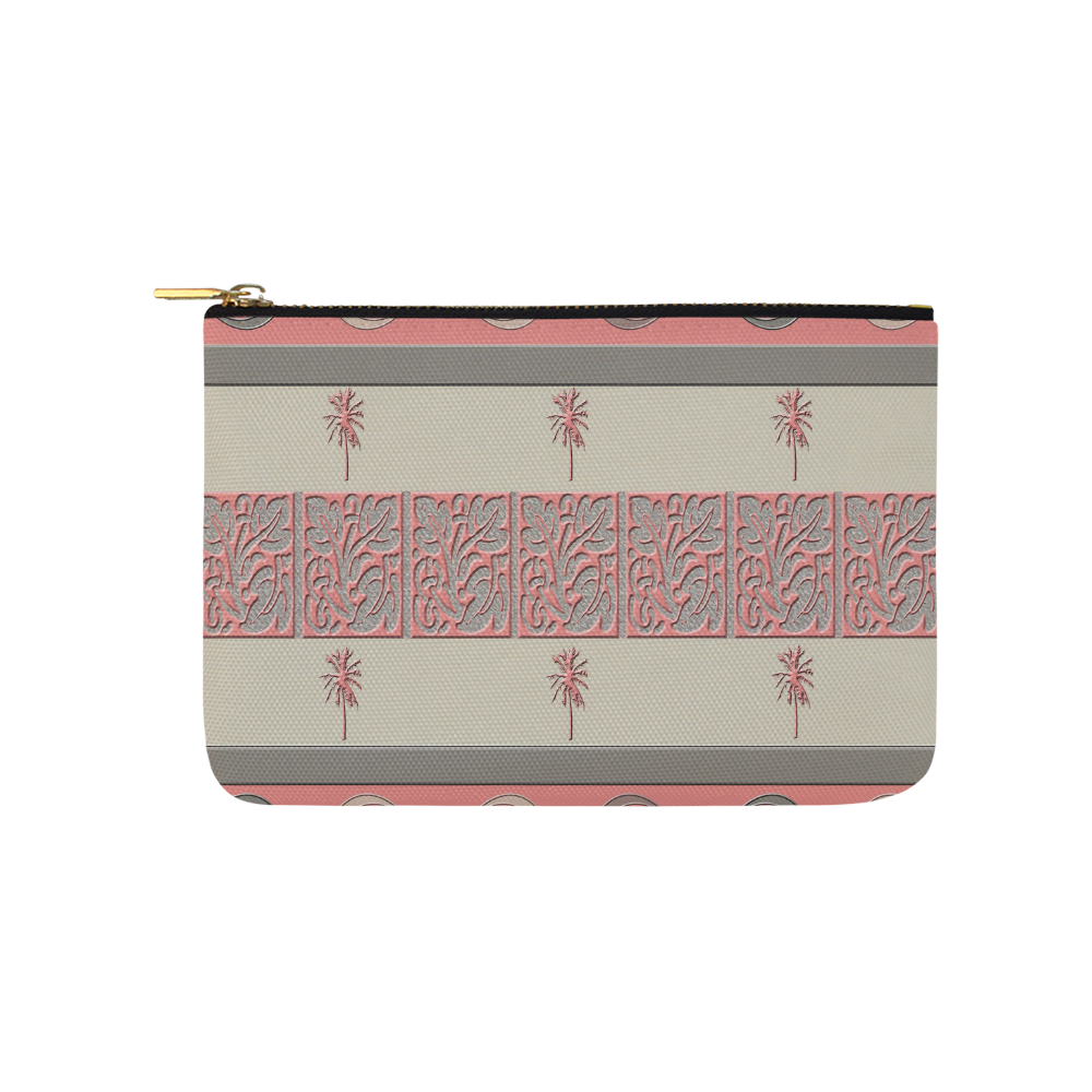 Cheery Coral Pink Carry-All Pouch 9.5''x6''