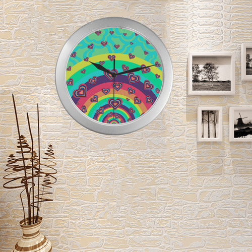 Loving the Rainbow Silver Color Wall Clock