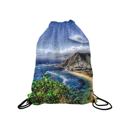 Travel-painted Tenerife Medium Drawstring Bag Model 1604 (Twin Sides) 13.8"(W) * 18.1"(H)