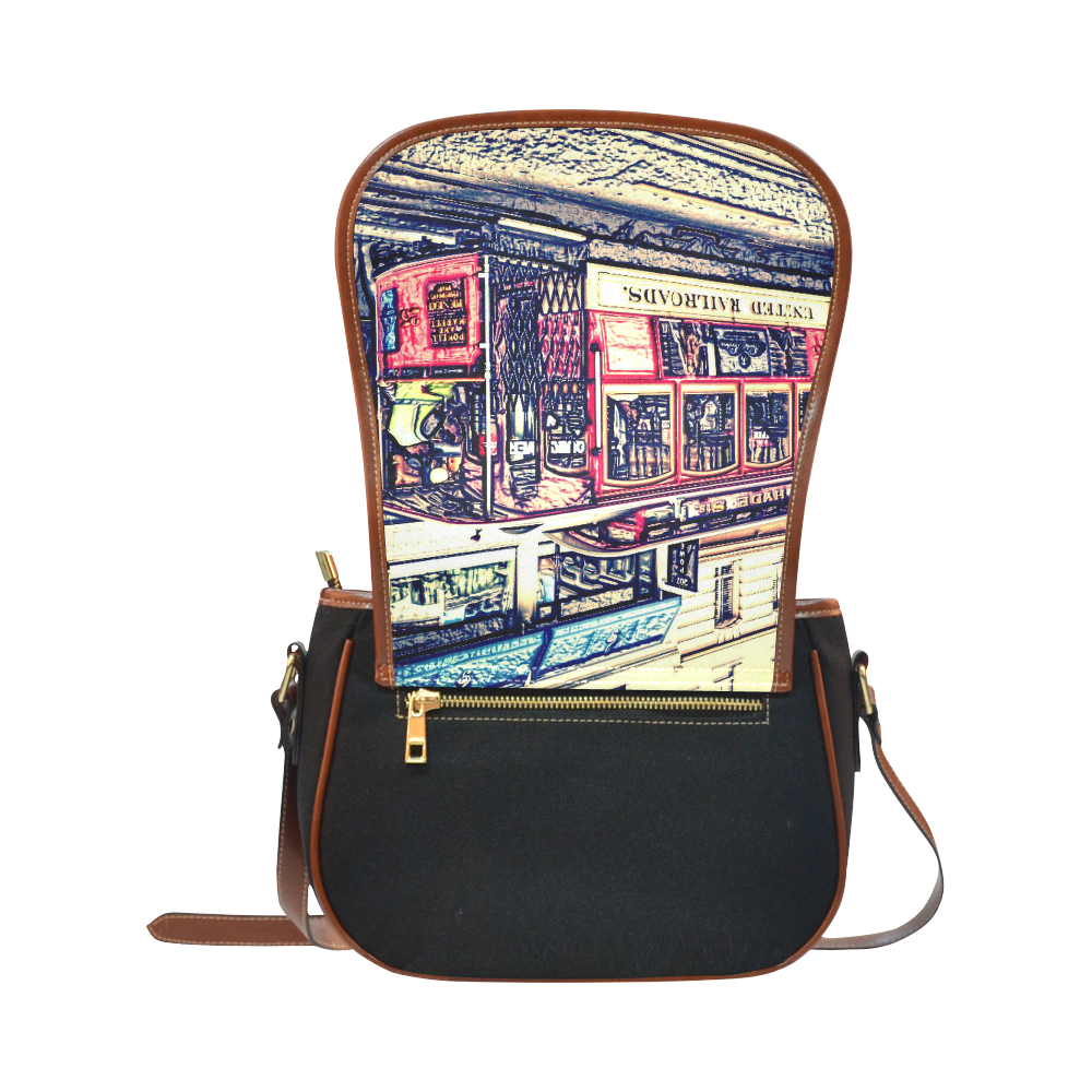 san francisco cable car Saddle Bag/Small (Model 1649)(Flap Customization)