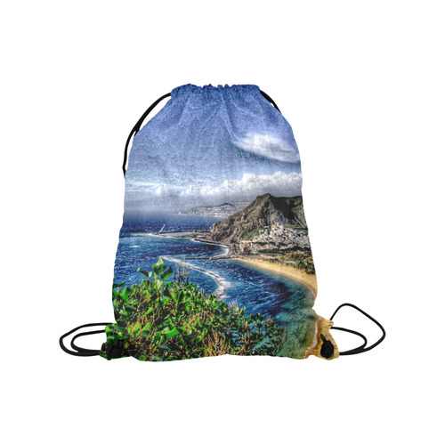 Travel-painted Tenerife Medium Drawstring Bag Model 1604 (Twin Sides) 13.8"(W) * 18.1"(H)