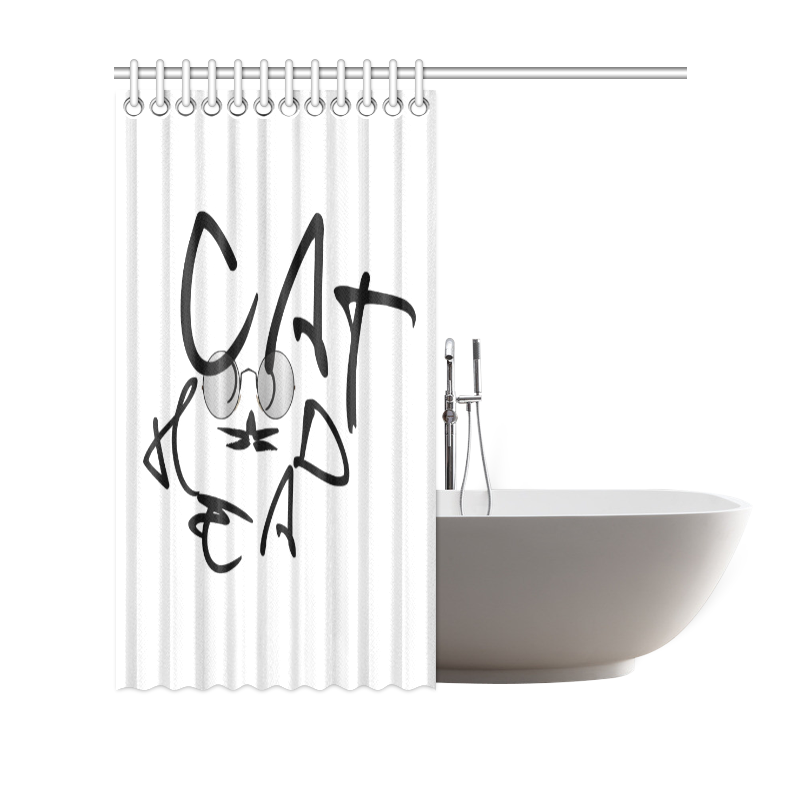 Cat Head Shower Curtain 69"x70"