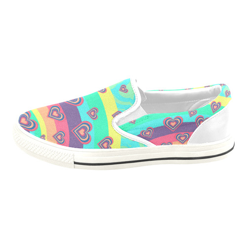 Loving the Rainbow Slip-on Canvas Shoes for Kid (Model 019)