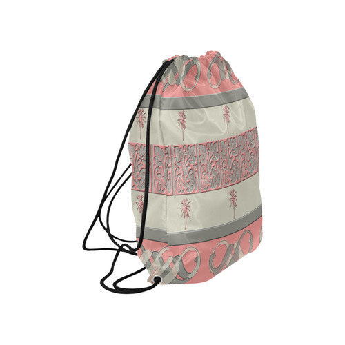 Cheery Coral Pink Large Drawstring Bag Model 1604 (Twin Sides)  16.5"(W) * 19.3"(H)