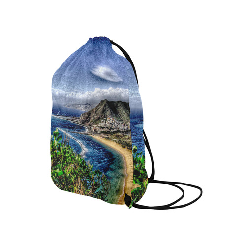 Travel-painted Tenerife Medium Drawstring Bag Model 1604 (Twin Sides) 13.8"(W) * 18.1"(H)