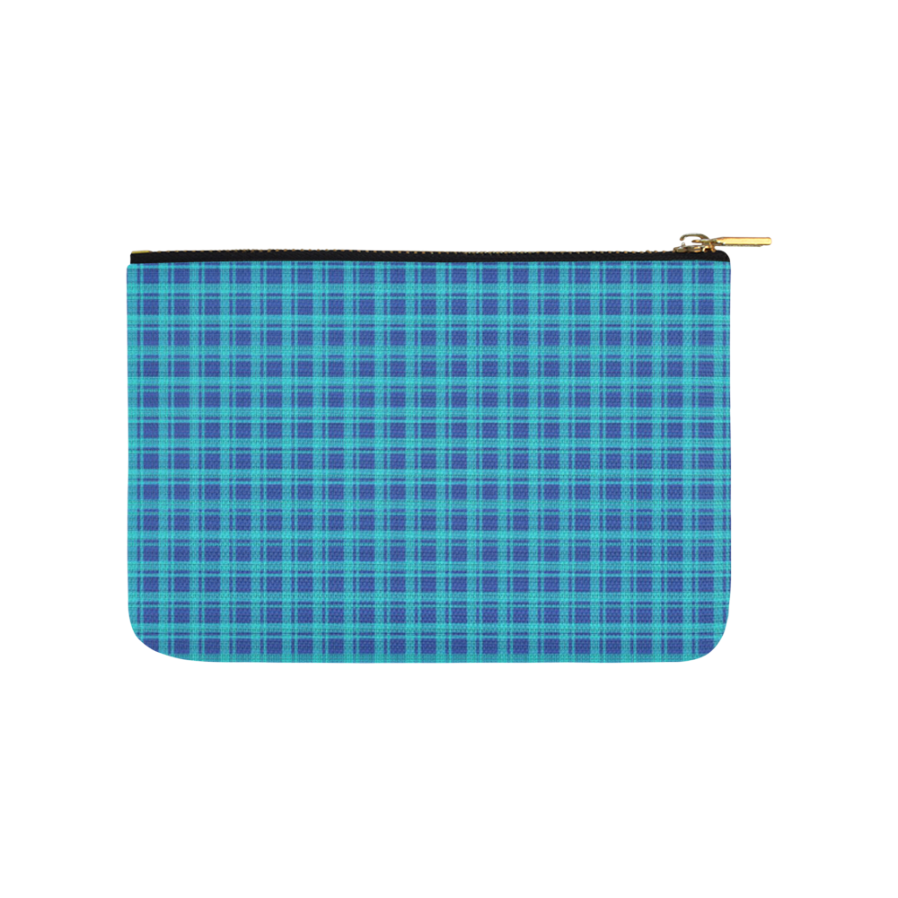 checkered Fabric blue by FeelGood Carry-All Pouch 9.5''x6''