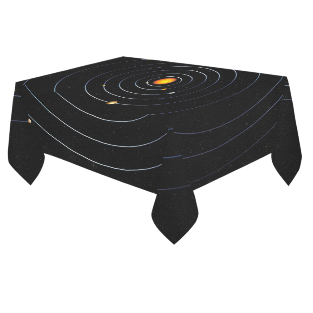 Our Solar System Cotton Linen Tablecloth 60"x 84"