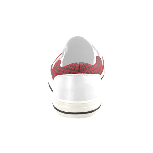 checkered Fabric red black by FeelGood Slip-on Canvas Shoes for Kid (Model 019)