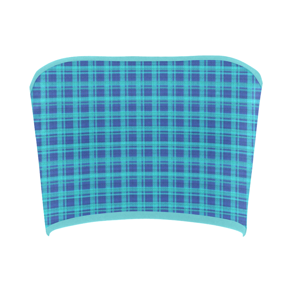 checkered Fabric blue by FeelGood Bandeau Top