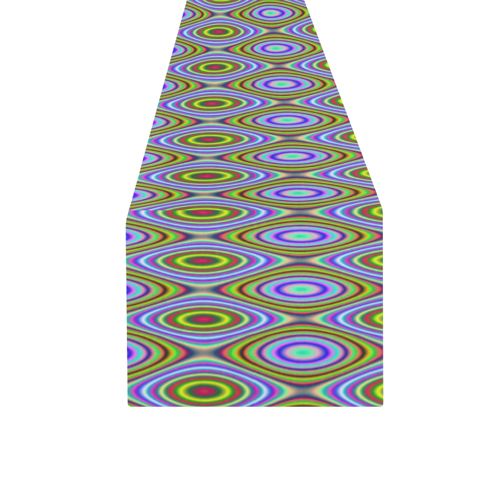 Psychedelic Peacook Eyes Table Runner 16x72 inch