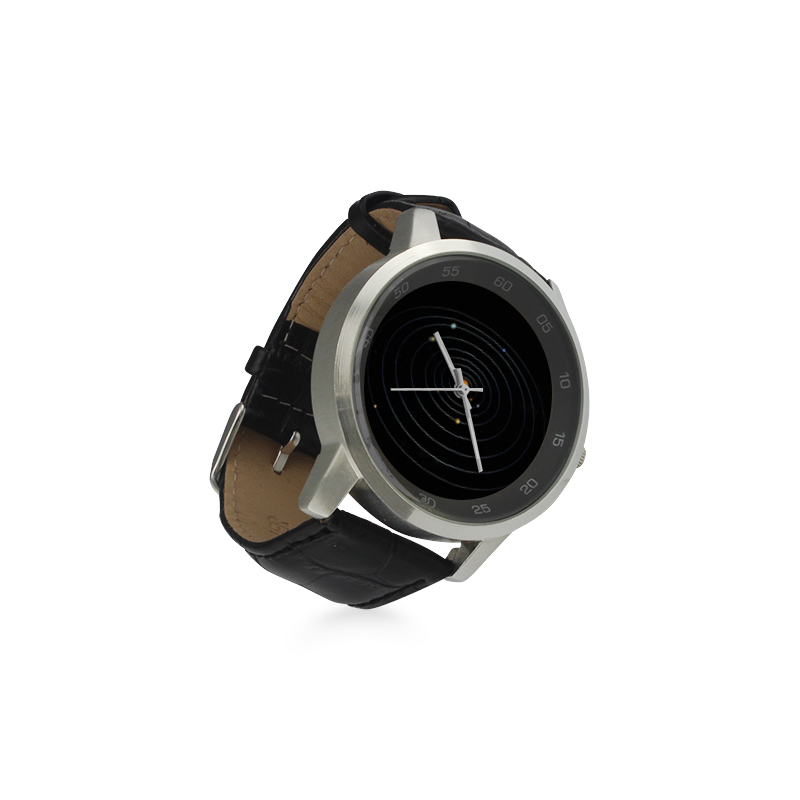 Our Solar System Unisex Stainless Steel Leather Strap Watch(Model 202)