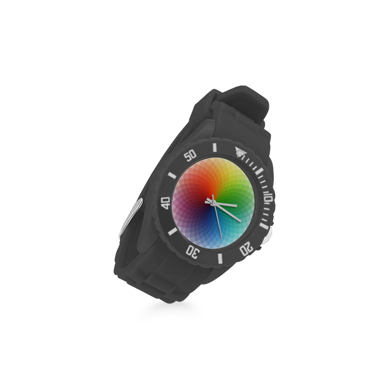 color wheel for artists , art teacher Sport Rubber Strap Watch(Model 301)