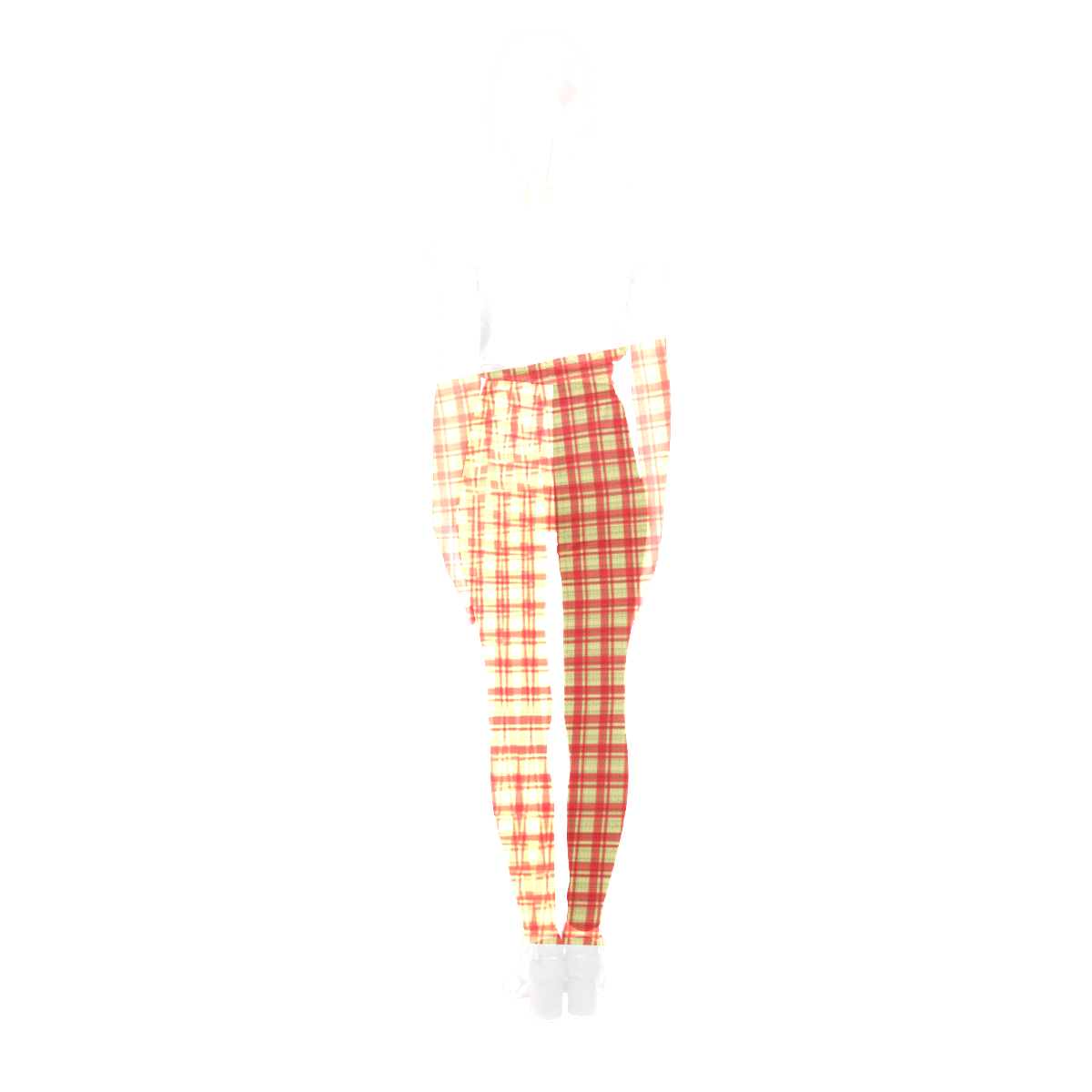 checkered Fabric red by FeelGood Cassandra Women's Leggings (Model L01)