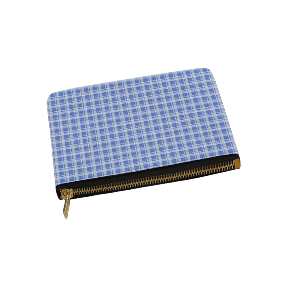 checkered Fabric blue white by FeelGood Carry-All Pouch 9.5''x6''