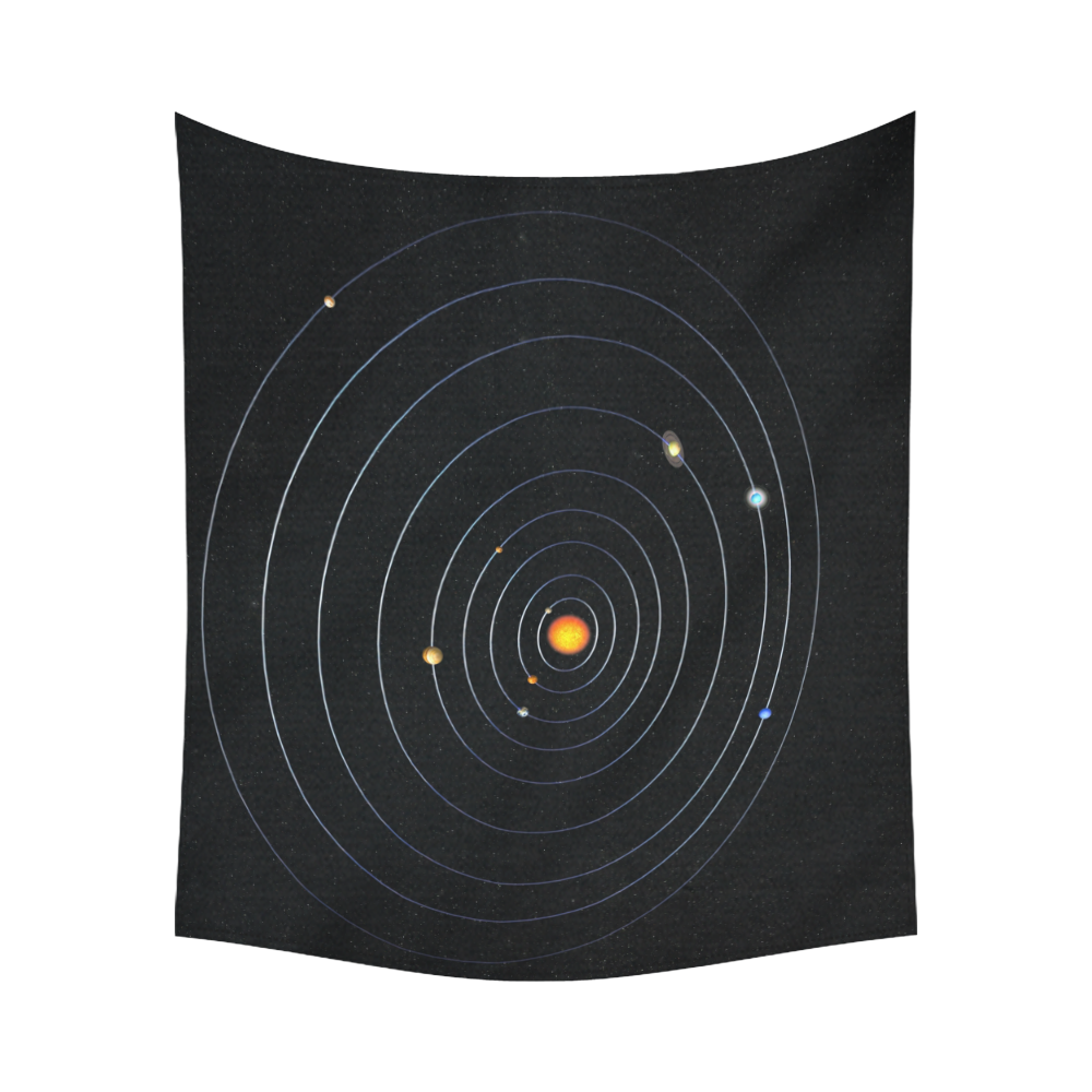 Our Solar System Cotton Linen Wall Tapestry 60"x 51"